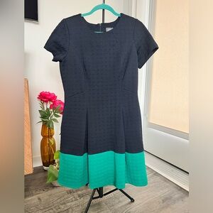 Vince Camuto Colorblock Fit and Flare Cap Sleeve Dress